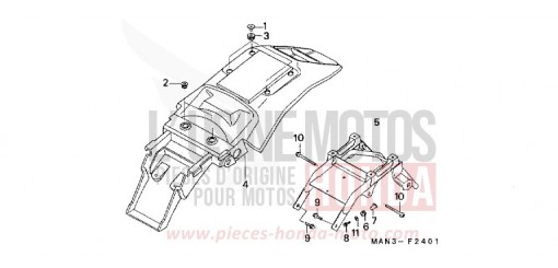 GARDE-BOUE ARRIERE (2) NX650V de 1997